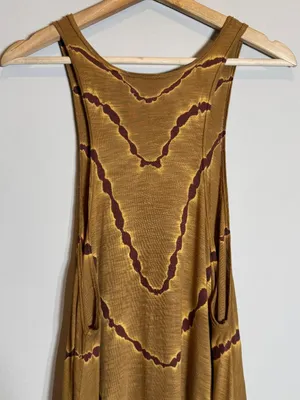 Free People Tie Dye Maxi Dress Women's Small Tan Brown Hippie Festival Boho Chic thumbnail 13