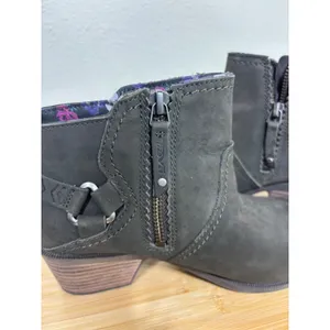 Teva‎ Foxy Ankle Boots Women 7 Olive Leather Waterproof Floral Stacked Heel thumbnail 10