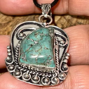 Blister Stabilized Turquoise Pendant 2” Blue thumbnail 8