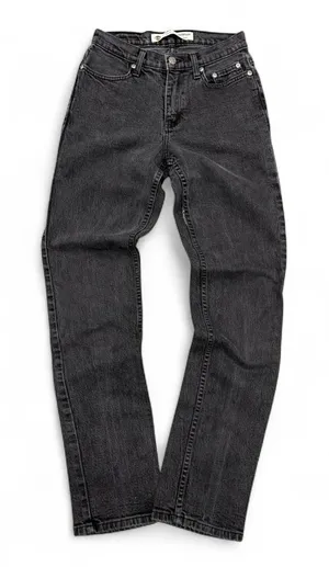 Women’s washed out black vintage Harley Davidson straight leg jeans thumbnail 1