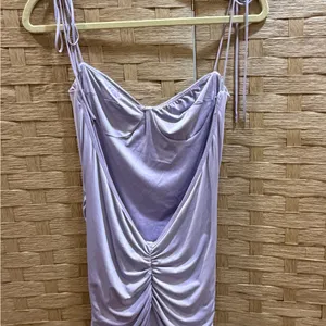 Lucy In the Sky Lilac Ruched Mini Dress Size M NWOT thumbnail 4
