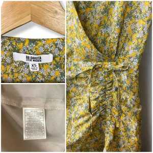 BB Dakota Big Flirt Energy Floral Ruched Detail Dress in Sunflower thumbnail 10