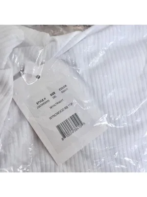 NWT Andie The Wynwood Bikini Top 3XL White Ribbed One Shoulder Swim thumbnail 4