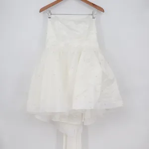 Showpo Cailene Ivory Strapless Pearl Mini Dress with Bow Train Size 12 thumbnail 2