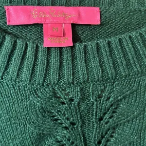 Lilly Pulitzer Sweater Womens Medium Green Crewneck Pullover Sweatshirt thumbnail 7