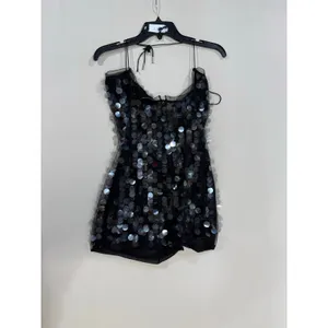 16Arlington Black Sequin Mini Dress with Spaghetti Straps Size 8 thumbnail 5