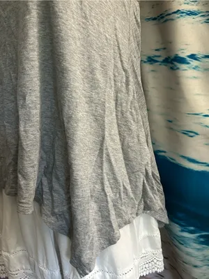 American Eagle Sleeveless Gray Tank & Lace Yoke SM thumbnail 4