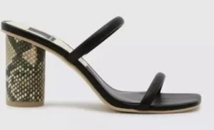 DOLCE VITA Noles Leather‎ Snake Print Heel Black/Brown Sz 8 thumbnail 1