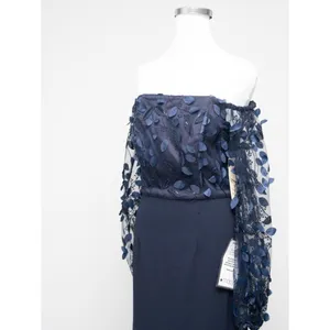 Eliza - Floral Appliqué Long Sleeve Off-the-Shoulder Gown thumbnail 8