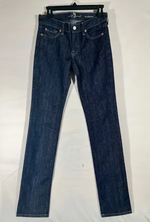 7 For‎ All Mankind Roxanne Slim Straight Leg Jeans Women 27 Dark Indigo USA Chic thumbnail 1