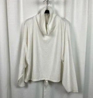 Aerie White Snowed In Fleece Mock Neck Pullover Sz.XL thumbnail 1