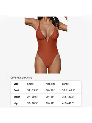 NEW CUPSHE Swimsuit One Piece Bathing Suit Deep V Crisscross Back Adjustable S thumbnail 3