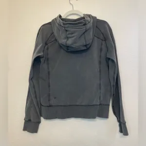 Lululemon Women’s Loop Zip Up Hoodie Acid‎ Rubber Dye Black Size L thumbnail 4