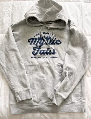 Mystic Falls Hoodie Gray Size M thumbnail 1