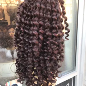 Jumbo curly lace wig 99j wine thick Ethnic 2019 thumbnail 6