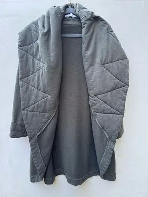 Young Fabulous & Broke Sandrine Quilted Cocoon Cardigan Coat M/L Olive Green thumbnail 2