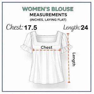 English‎ Factory Anthropologie Gingham Check Ruffle Sleeve Top Cottagecore Boho thumbnail 9