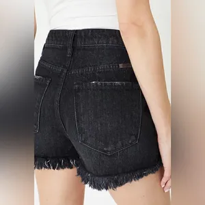 KanCan Wayne black raw hem high rise distressed shorts 11/29 NWT thumbnail 2