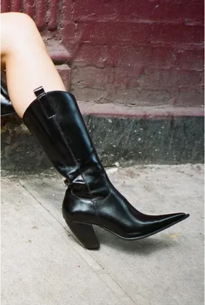 Jeffrey Campbell Reckon black leather boots thumbnail 2