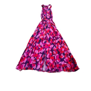 Abel the Label Charlotte Floral Halter Maxi Dress Pink Red Boho | M thumbnail 5