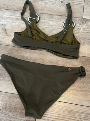 Red Carter Olive Green Ring-Detail Bikini Set Y2K style NWOT thumbnail 6