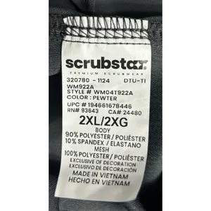NWT Scrubstar Premium Performance Notch Neck Scrub Top 2XL Pewter Gray thumbnail 8