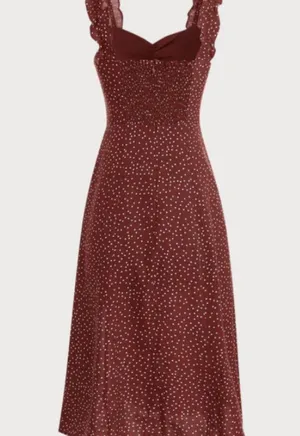 RIHOAS The Red Frill Trim Side Split Midi Dress 3 thumbnail 2