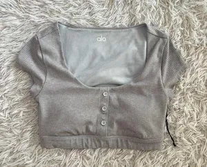 Alo Yoga Blissful Henley Bra Top thumbnail 1