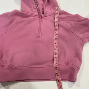 Athleta Girl Cropped Hoodie L 12 Pink Quarter Zip Sweatshirt thumbnail 5