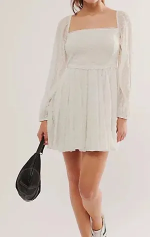 Free People‎ Eyelet Floral Square Neck malina mini dress size XS thumbnail 1