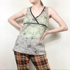 Vintage y2k Black & Silver Silk Surplice Tie Back Blouse thumbnail 4