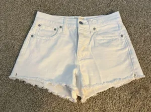 Madewell White Denim Shorts  thumbnail 1