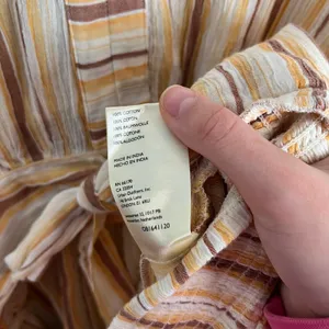 Anthropologie Tie Front Striped Blouse‎ Boho Resort Relaxed Statement Top XL New thumbnail 9