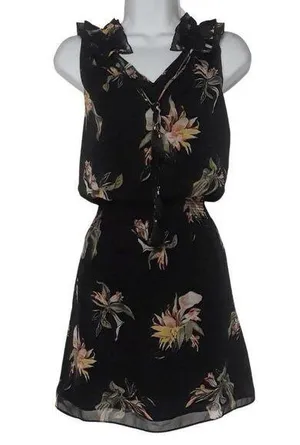 White House Black Market floral blouson tassel dress thumbnail 1