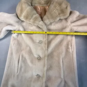 Sportowne Ultra Seal Faux Fur Coat Beige Jacket Women 10 Vintage Mobwife thumbnail 5