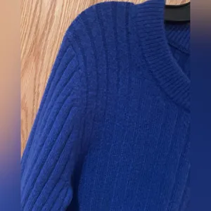 Madewell Readfield Pullover Wool Cropped Sweater in Voyage Cobalt Blue Sz Medium thumbnail 10