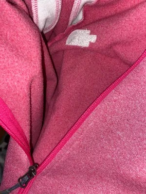 The North Face Pink White Colorblock Full Zip Fleece Jacket L thumbnail 11