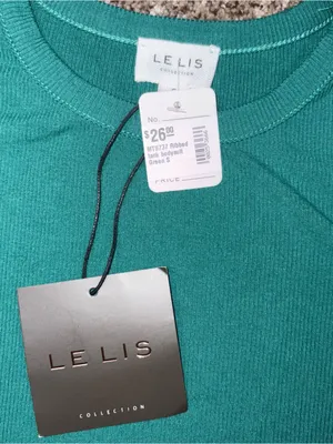 LE LIS Boutique Women’s Green Ribbed One-Piece Bodysuit NWT thumbnail 2