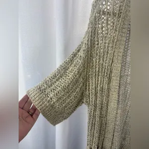 FREE PEOPLE‎ Gone Fishing Open Knit Cardigan Size XS Oversized EUC thumbnail 5
