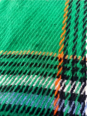 Aerie Fringe Green Plaid Blanket Scarf Wrap Cozy Cabincore Fall Winter Vibes thumbnail 4