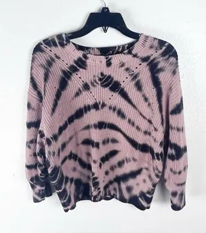YFB Tie Dye Long Puff Sleeves Cropped Ribbed Knit Sweater Large Boho Casual thumbnail 1