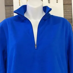 Land’s End Royal Blue 1/4 Zip Long Sleeve Mock Neck Fleece Pullover-Lrg/P 14-16 thumbnail 6