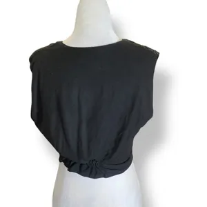 Vintage Vest Eclectic Lace Ribbon Trimmed Boho Cropped Waistcoat Art To Wear thumbnail 6