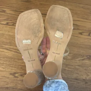 Dolce Vita Clear-Strap Block-Heel Sandals Nude Size 8 thumbnail 4