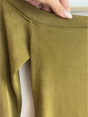Free People That’s Hot One Shoulder Bodysuit Olive Green Size L thumbnail 13