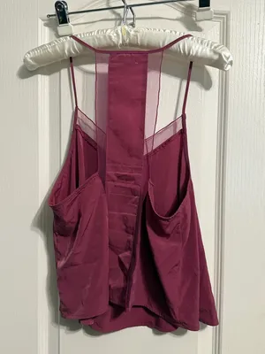 Free People Heartbeat Sheer‎ Mesh Panel Trim Swing Cami Tank Minimalist Ethereal thumbnail 3