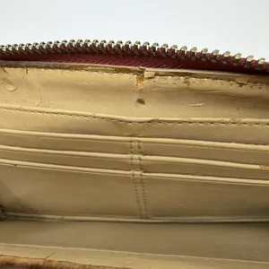 Coach Signature C Zip Around Brown Coated Canvas Wallet thumbnail 6