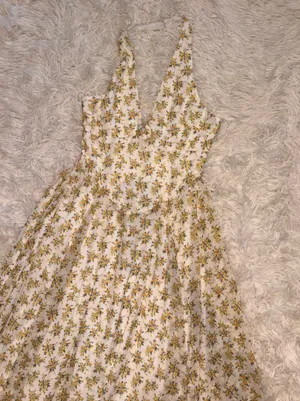 NEW HOUSE OF CB SOLADA Ivory Floral Print Georgette Halter Sz S plus cup thumbnail 7
