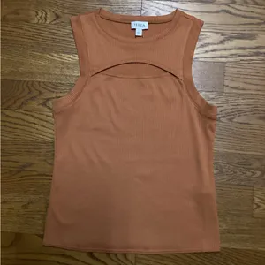 Terea Ava Ribbed Cut out tank Terracotta Size Large thumbnail 6