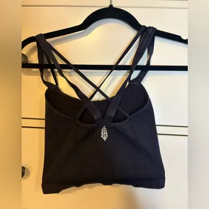 Black Strappy free people tank top thumbnail 3